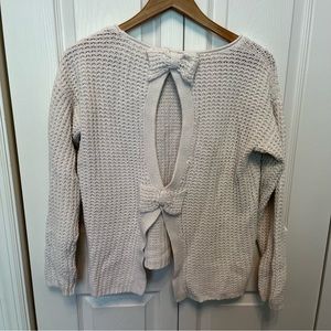 White Bow Open Back Sweater Size Small​
